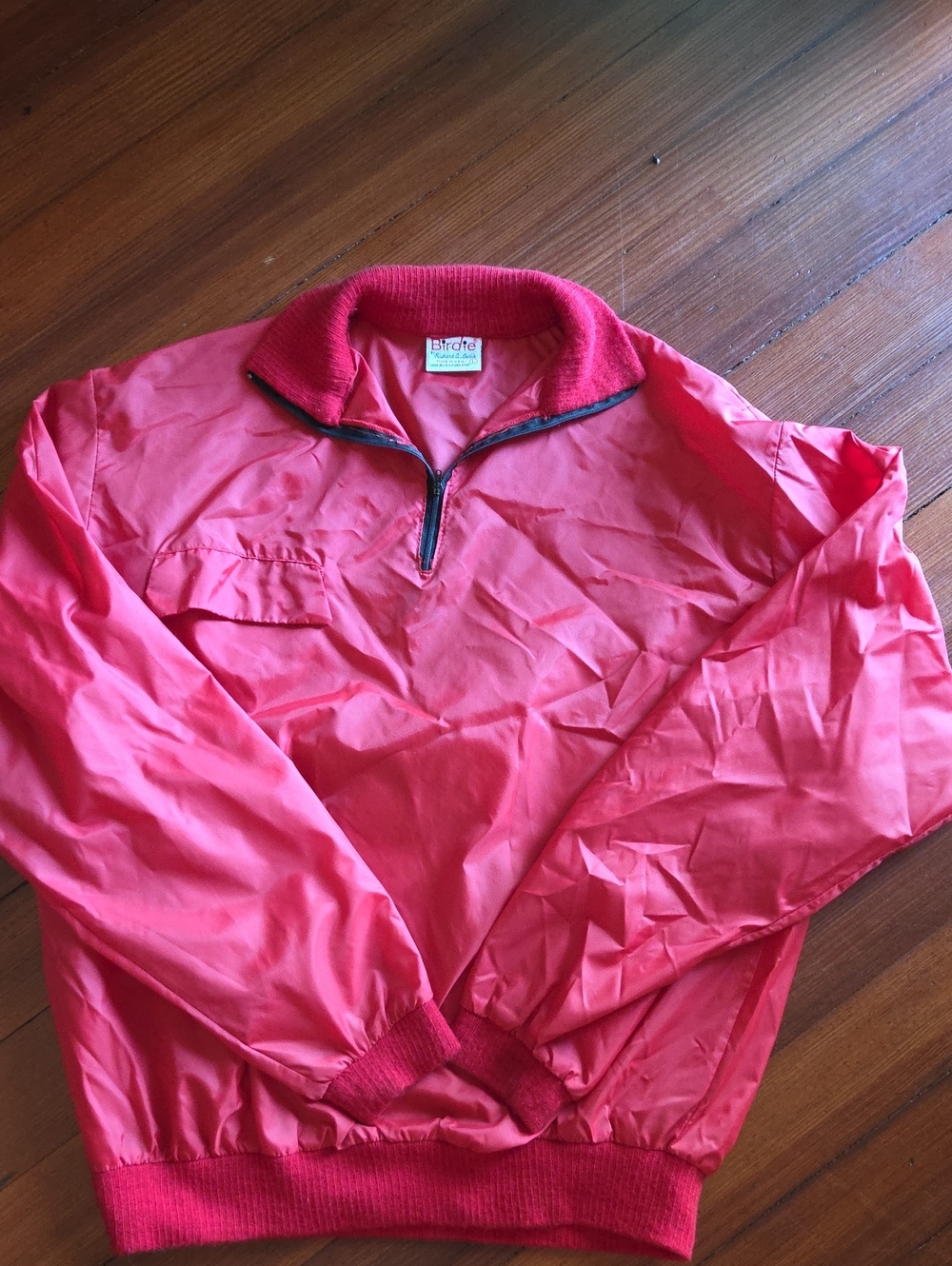 Vintage Mens L Birdie by Richard A. Leslie Red Golf Windbreaker Jacket
